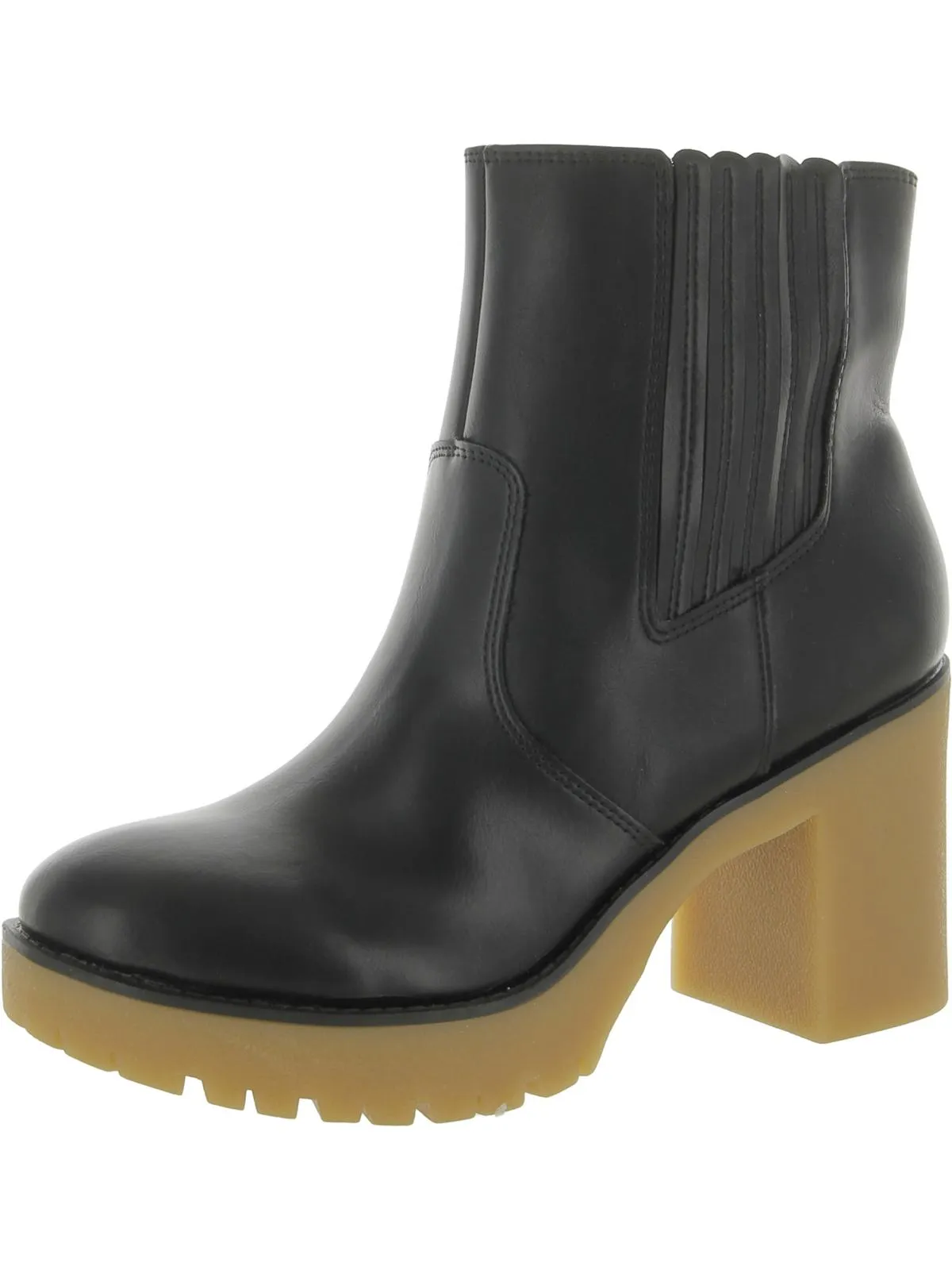 Womens Faux Leather Zipper Chelsea Boots