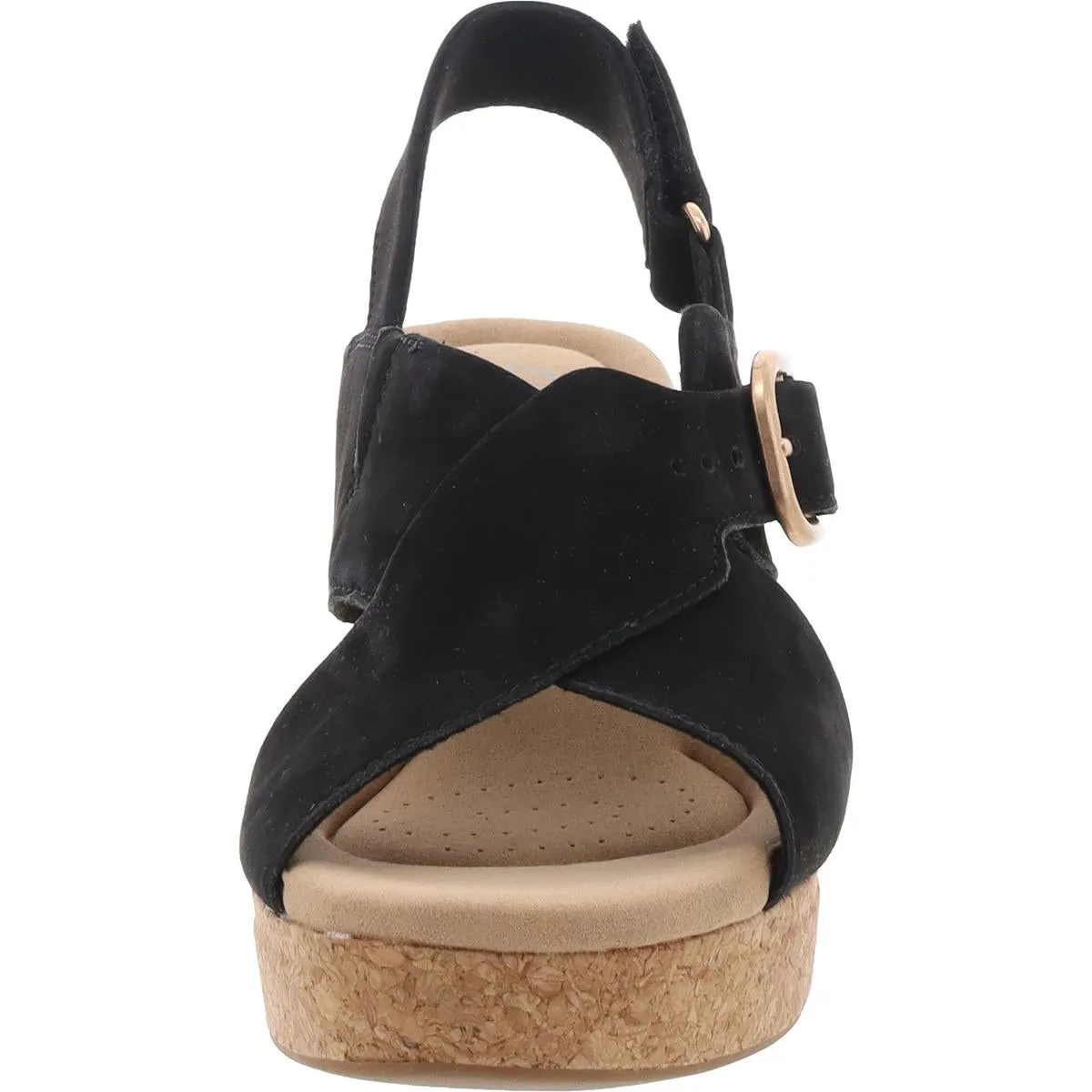 Womens Faux Suede Cork Slingback Sandals