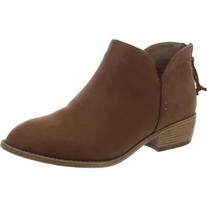 Womens Faux Suede Flat Booties