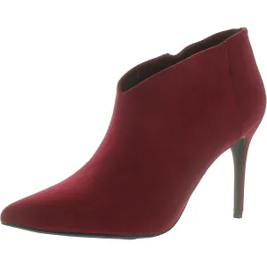 Womens Faux Suede Pointed Toe Ankle Boots