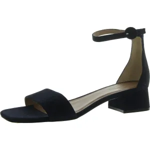 Womens Faux Suede Square toe Ankle Strap