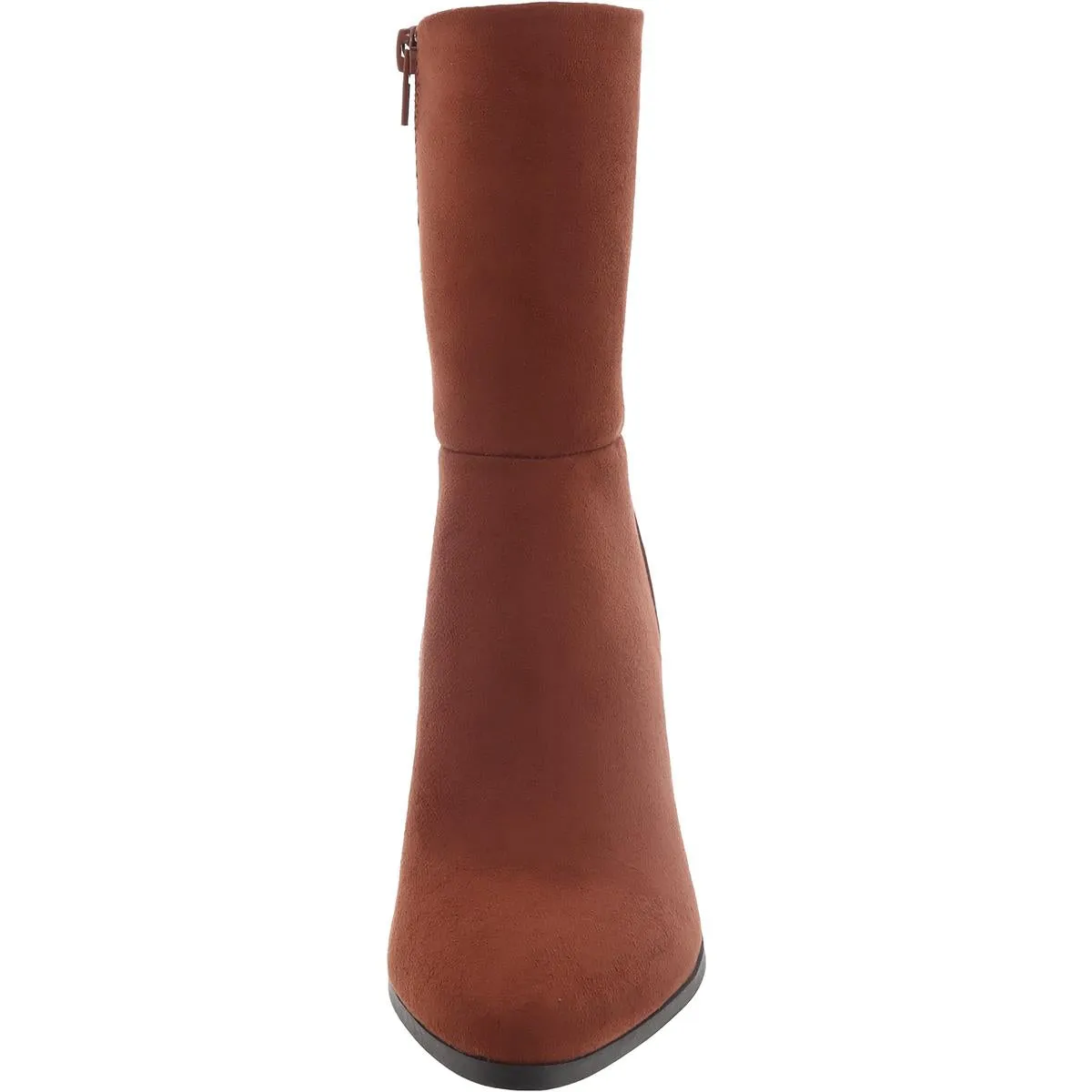 Womens Faux Suede Zipper Mid-Calf Boots