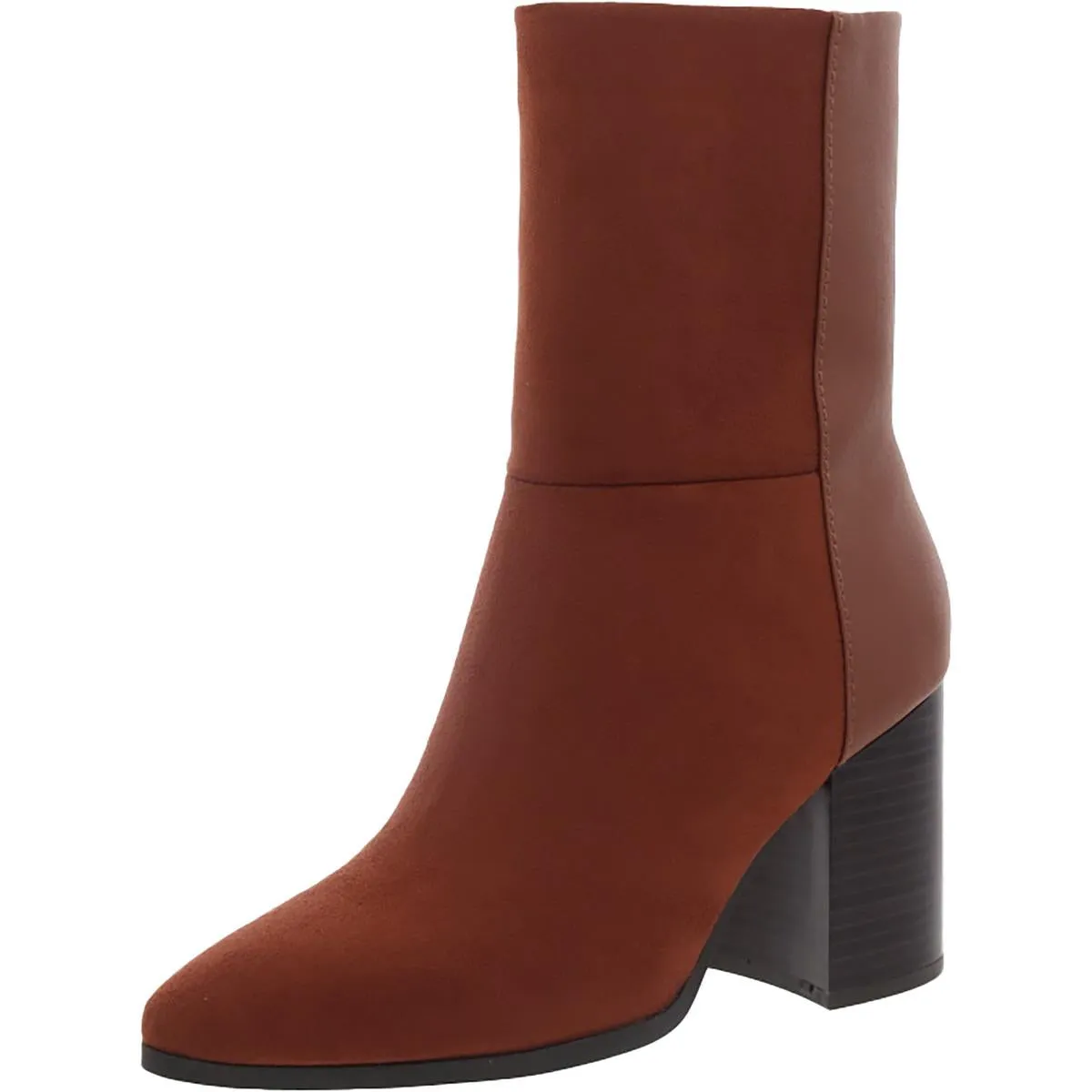 Womens Faux Suede Zipper Mid-Calf Boots