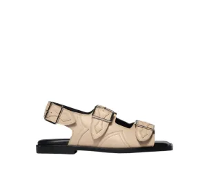Women's Faye Western Buckle Sandal In Sand Calf