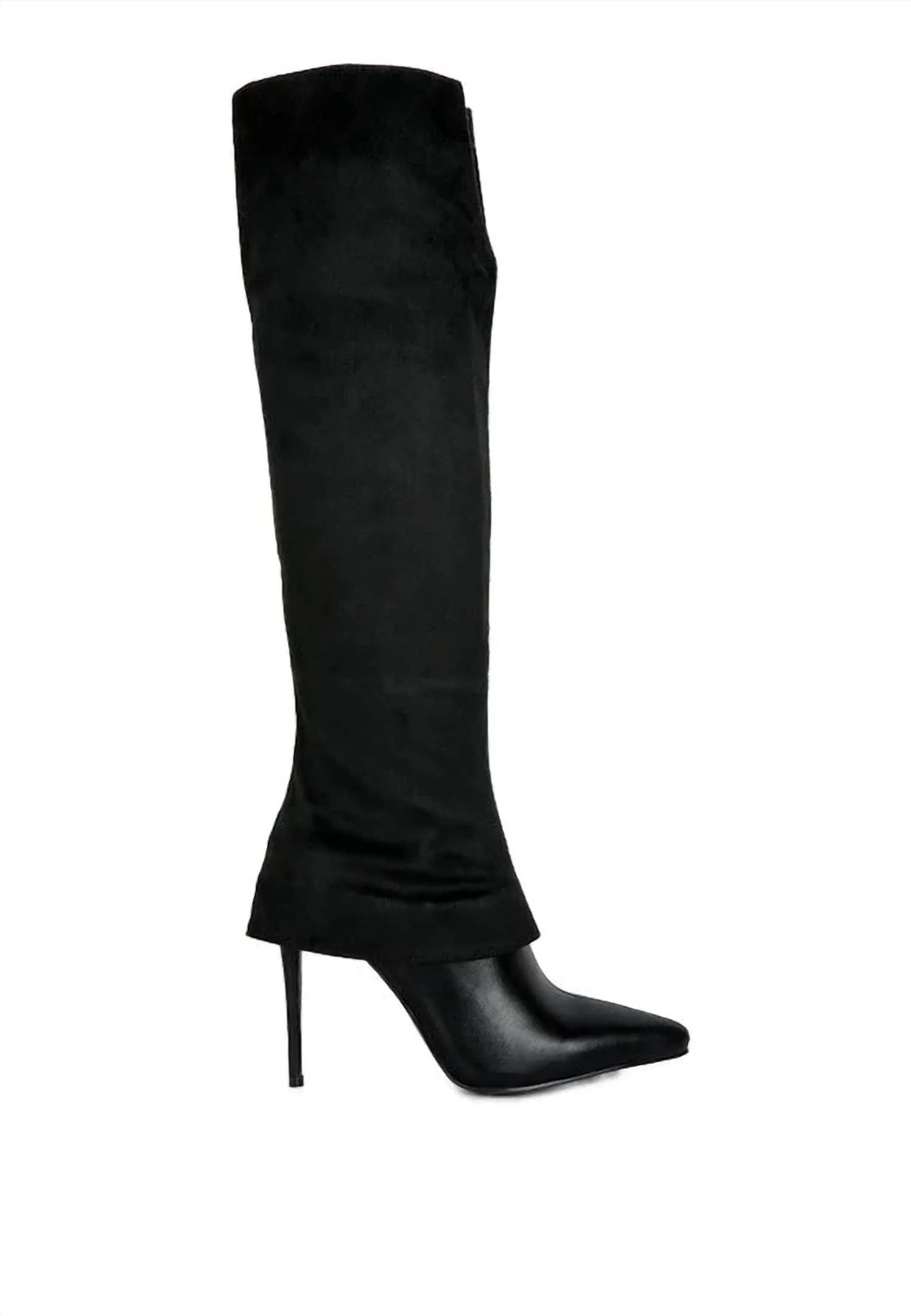 Women's Fifido High Heeled Fold Over Knee Boots In Black
