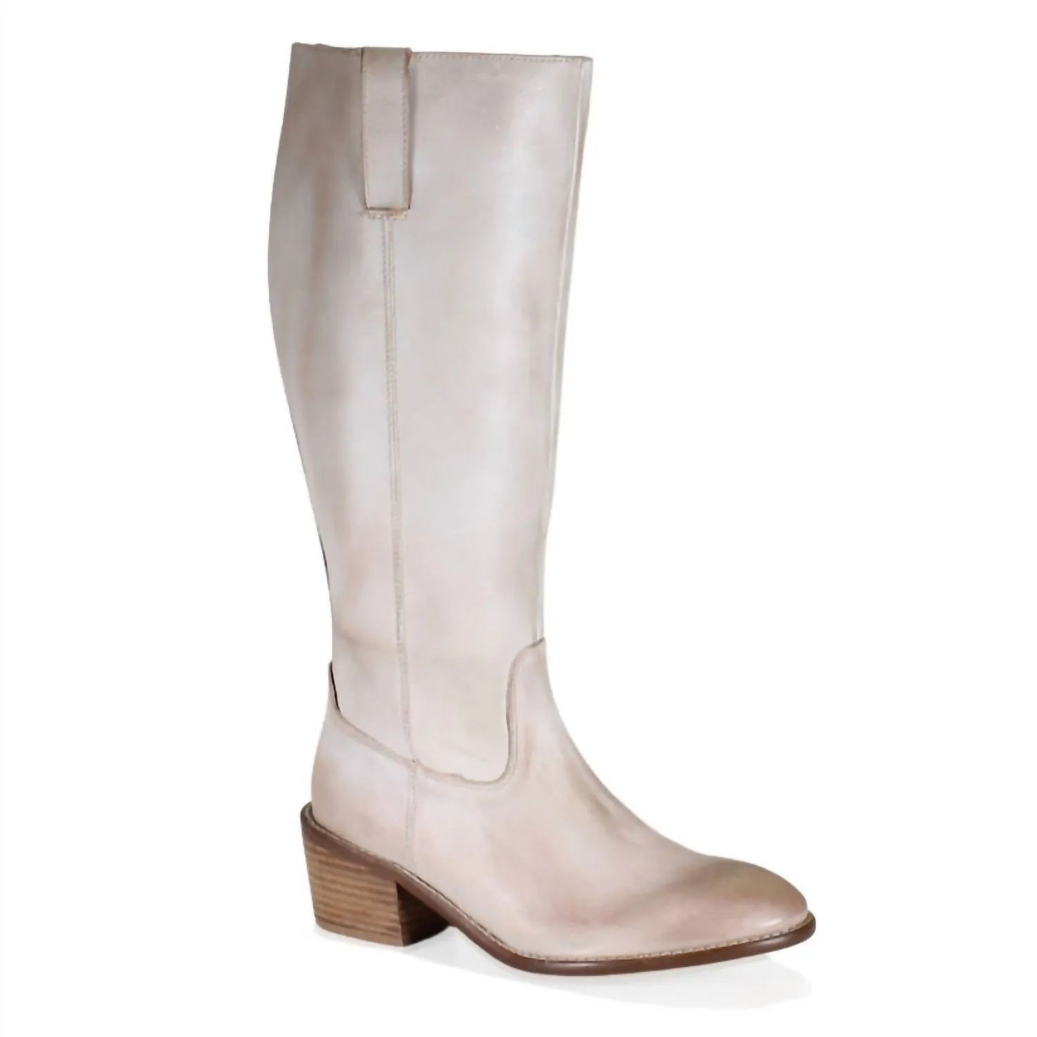 Women's Fig Garden Leather Tall Boots In Off White
