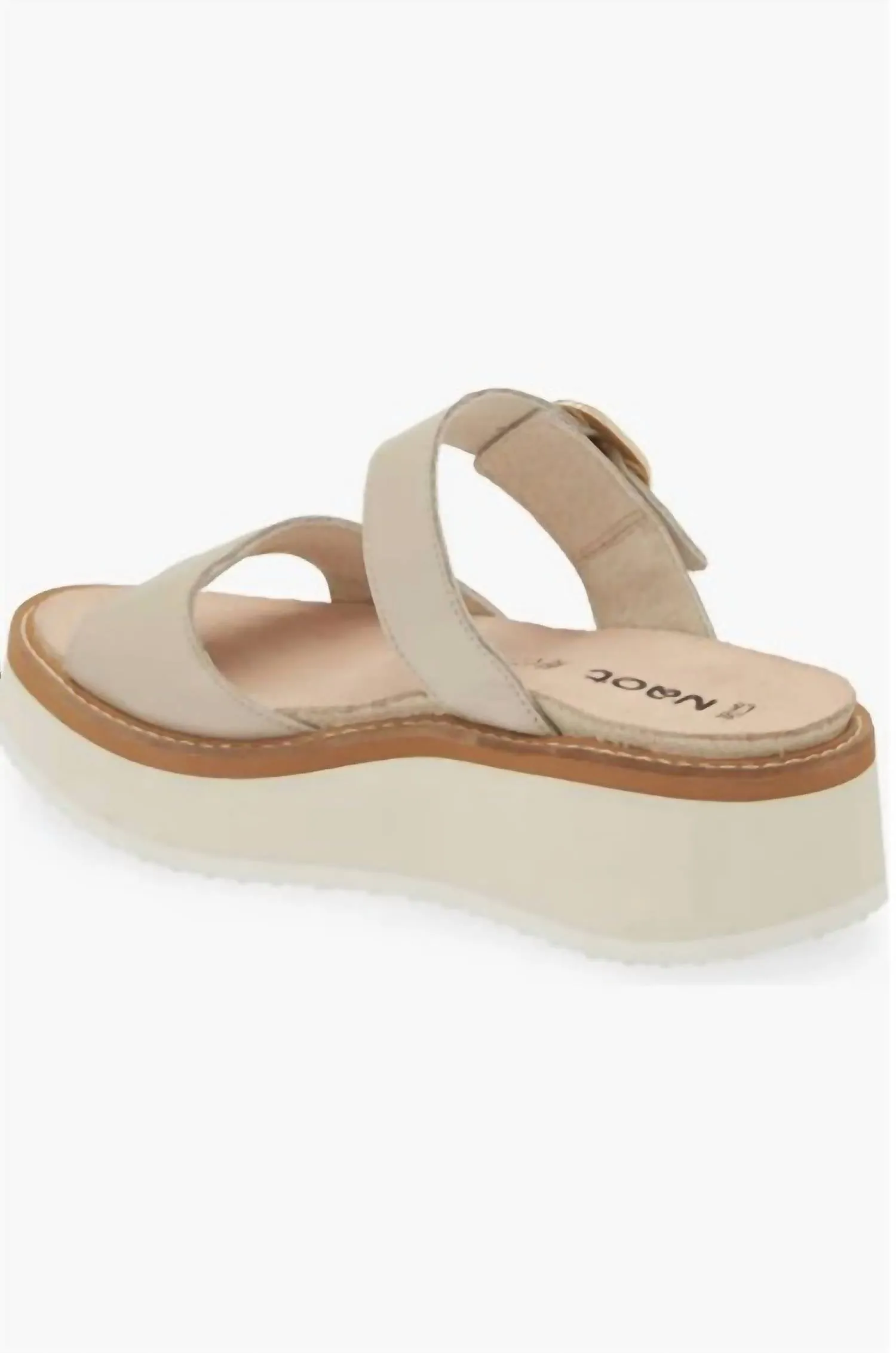Women's Halvah Platform Wedge Sandal In Soft Ivory Leather