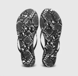 Women's Indie Sandals In Black Snake Print