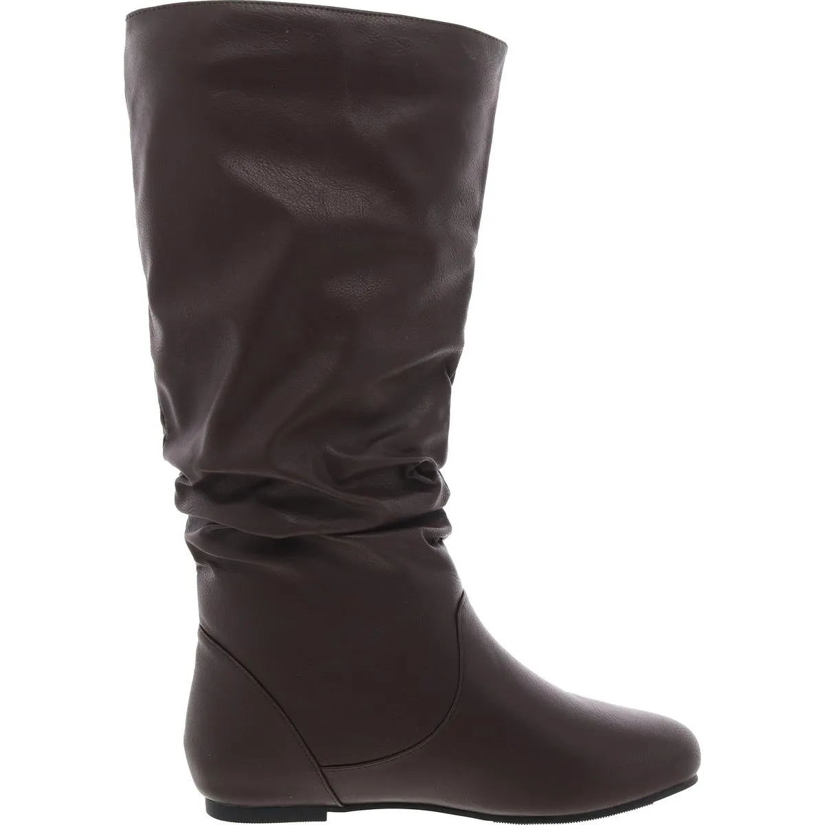 Womens Laceless Faux Leather Knee-High Boots