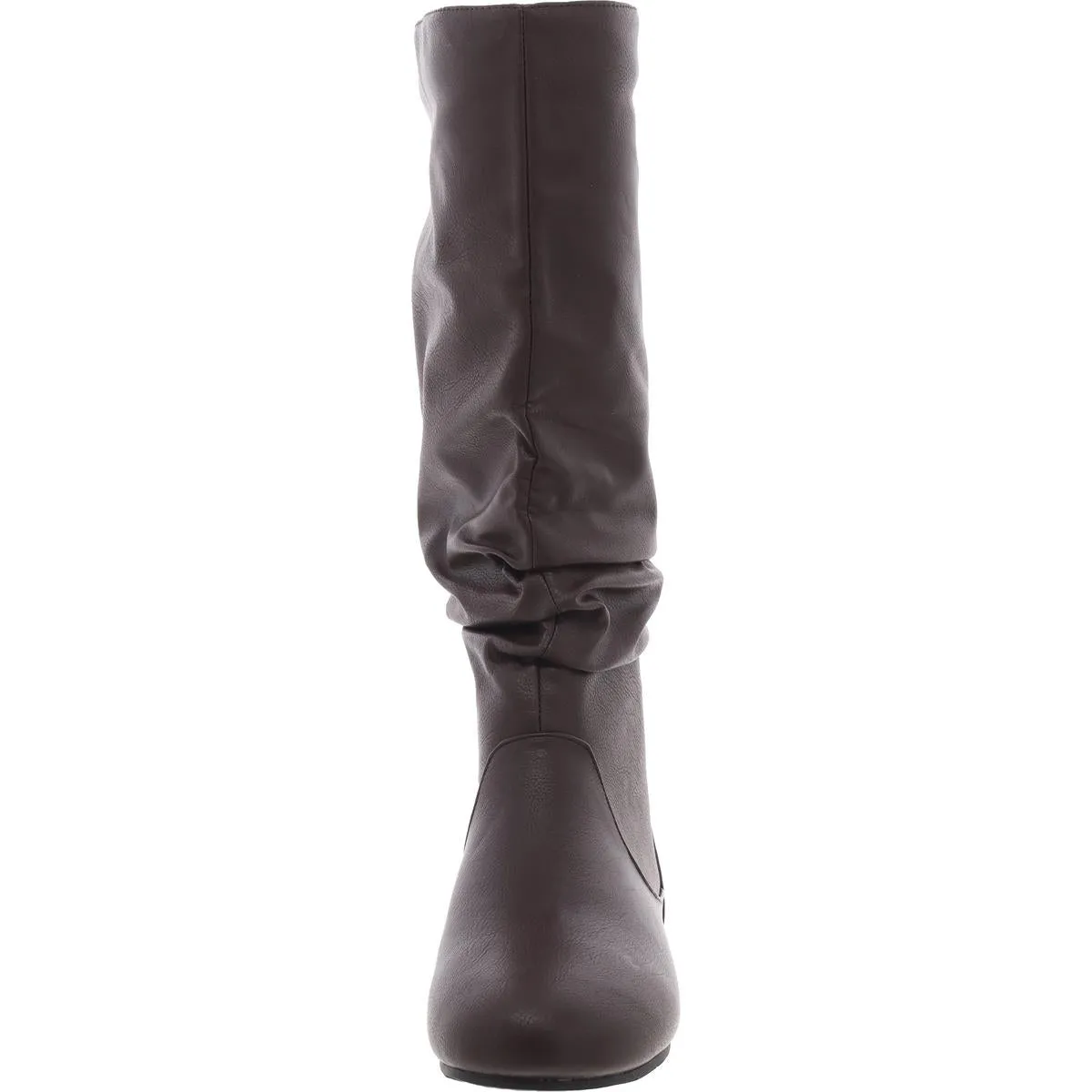 Womens Laceless Faux Leather Knee-High Boots