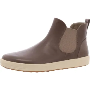 Womens Laceless Leather Ankle Boots