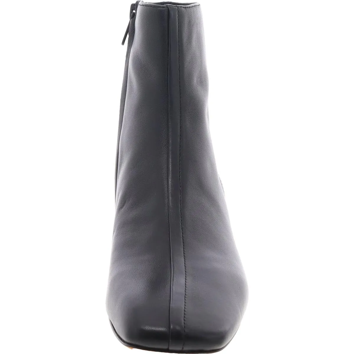 Womens Leather Block Heel Ankle Boots