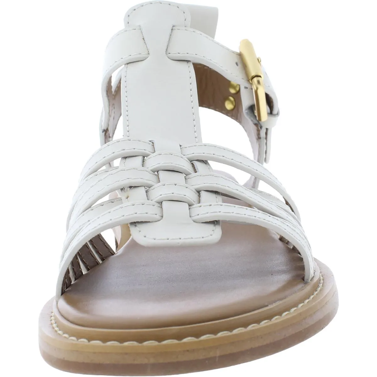 Womens Leather Buckle Slingback Sandals