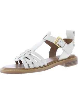 Womens Leather Buckle Slingback Sandals
