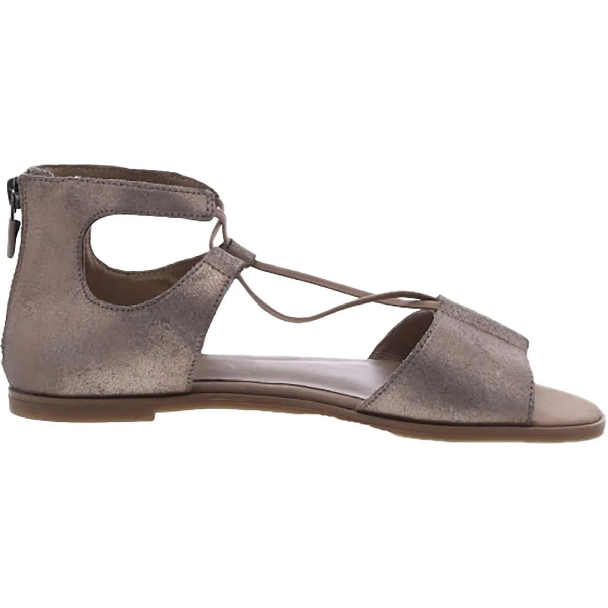 Womens Leather Flat Ankle Strap
