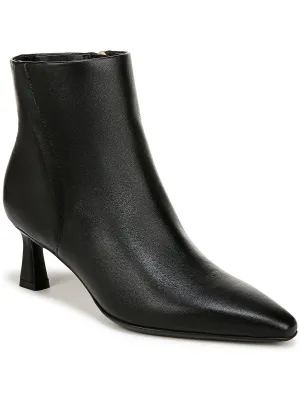 Womens Leather Pointed Toe Booties