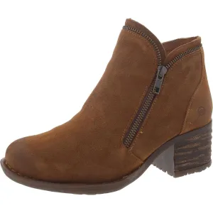 Womens Leather Zipper Booties