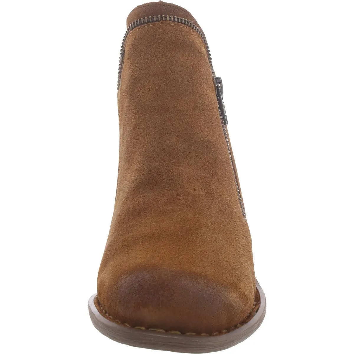Womens Leather Zipper Booties