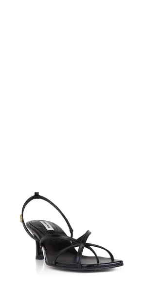 Women's Meet Leather Sandals In Black