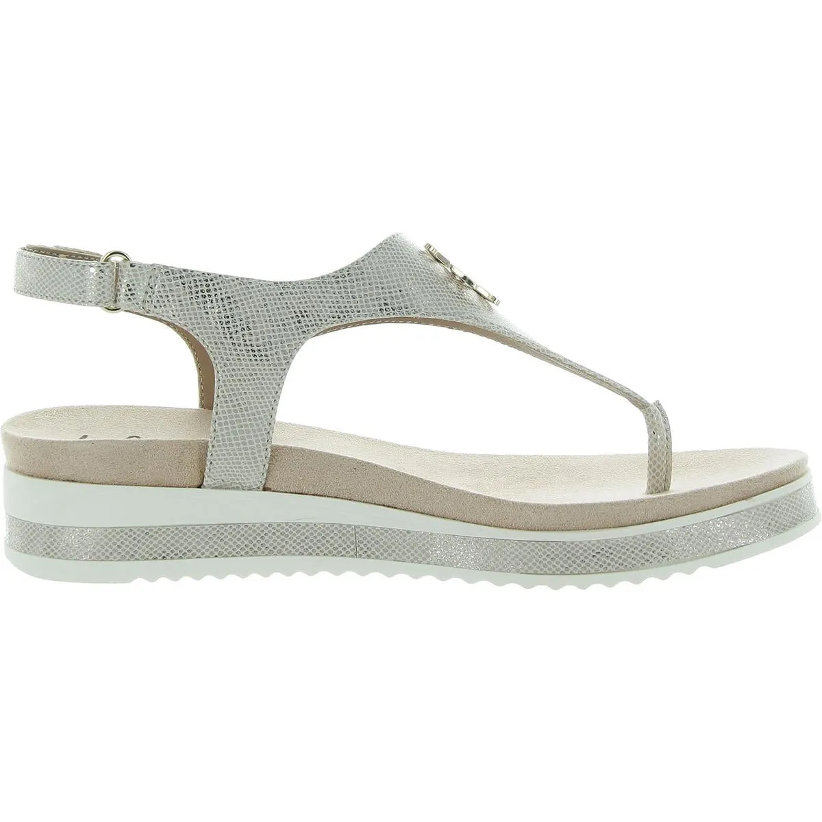 Womens Metallic Thong Ankle Strap