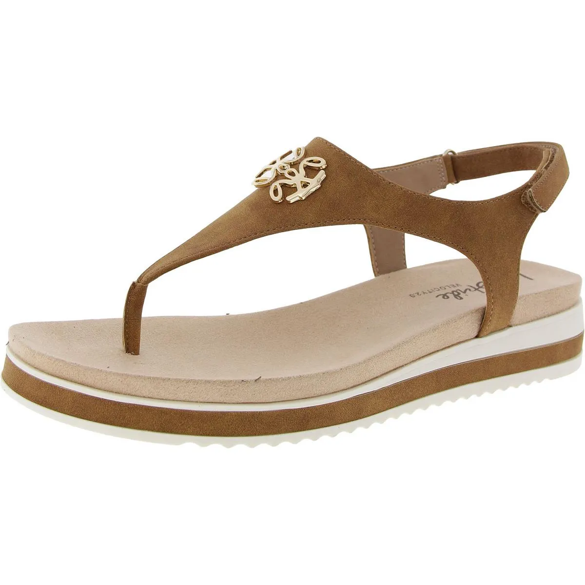 Womens Metallic Thong Ankle Strap