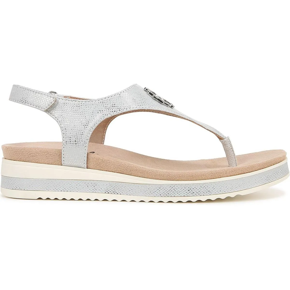 Womens Metallic Thong Ankle Strap