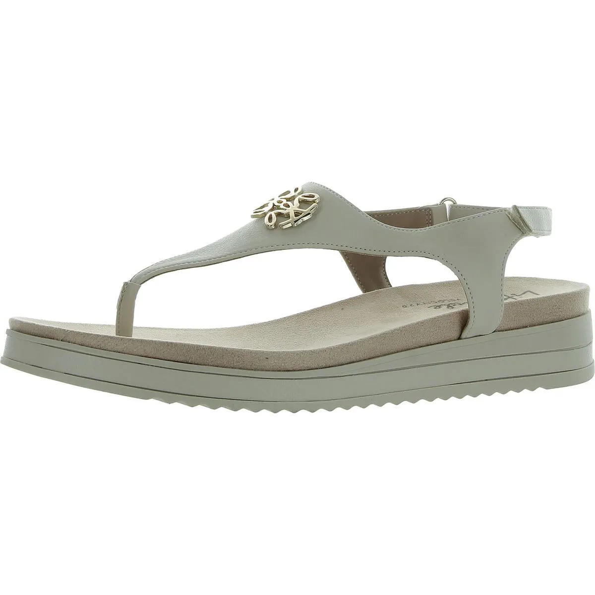 Womens Metallic Thong Ankle Strap