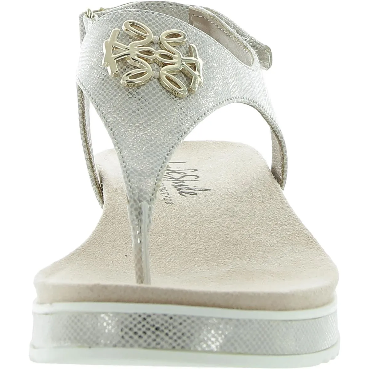 Womens Metallic Thong Ankle Strap