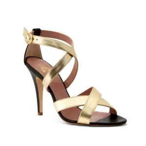 Women's Michelle Platinum Laminated Nappa Sandal In Gold