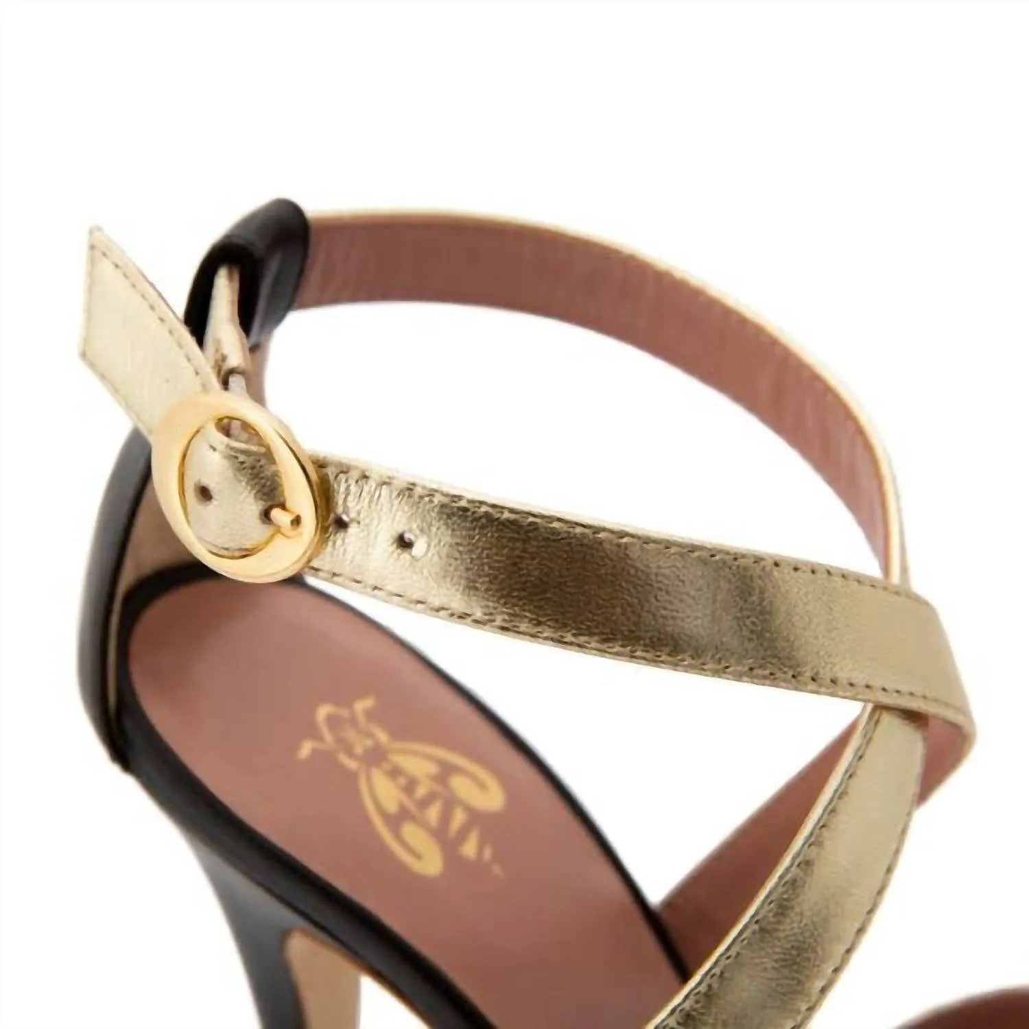 Women's Michelle Platinum Laminated Nappa Sandal In Gold