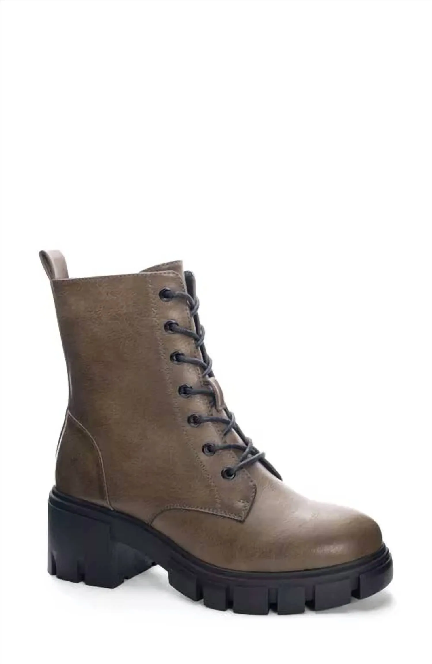 Women's Newz Smooth Combat Boot In Olive