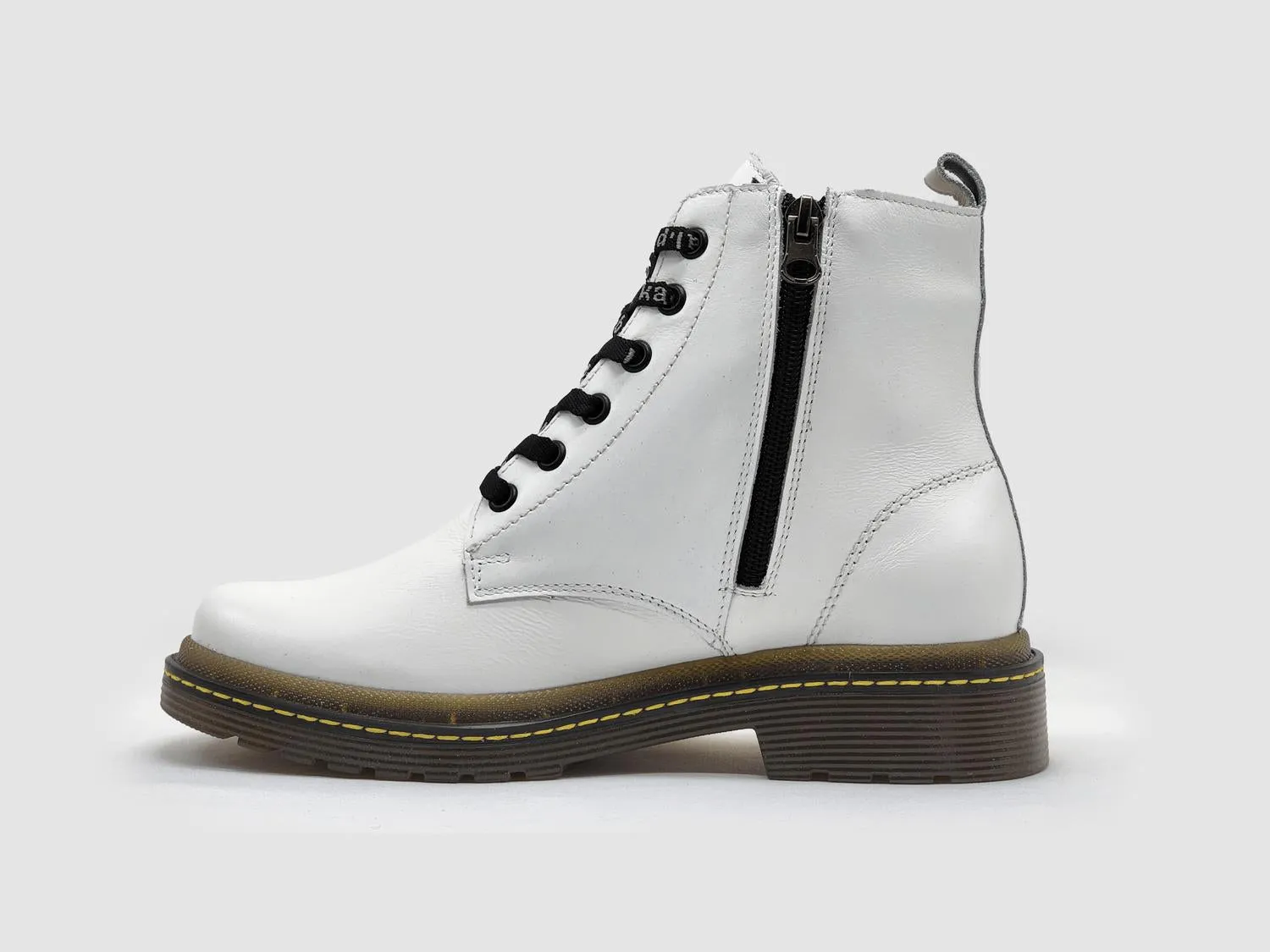 Women's Premium Leather Zip-Up Boots In White