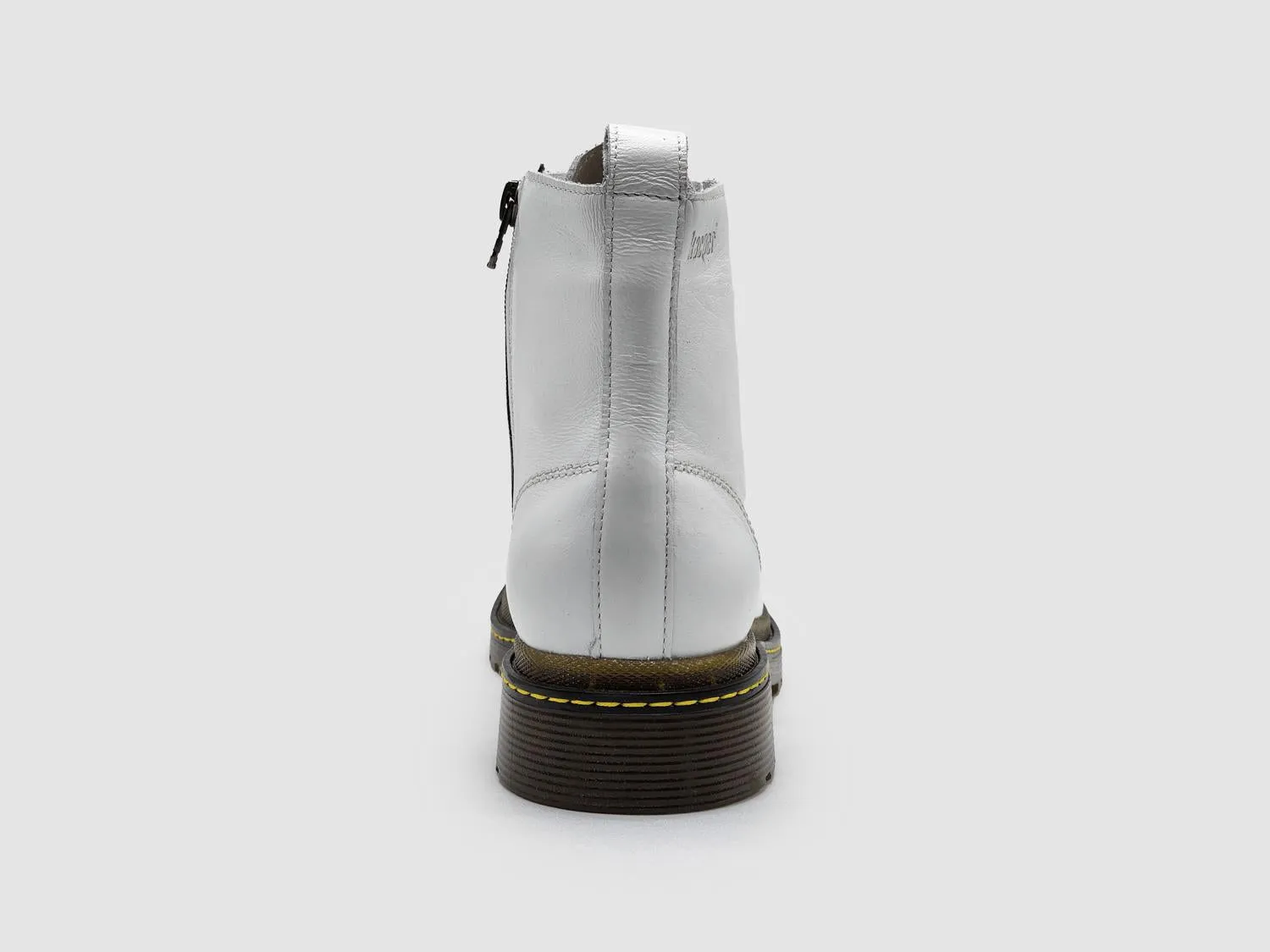 Women's Premium Leather Zip-Up Boots In White