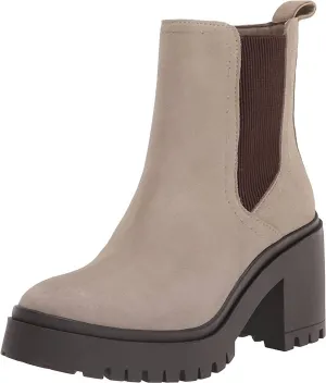 Women's Raquel Chelsea Boot In Light Grey Cow Suede/textile