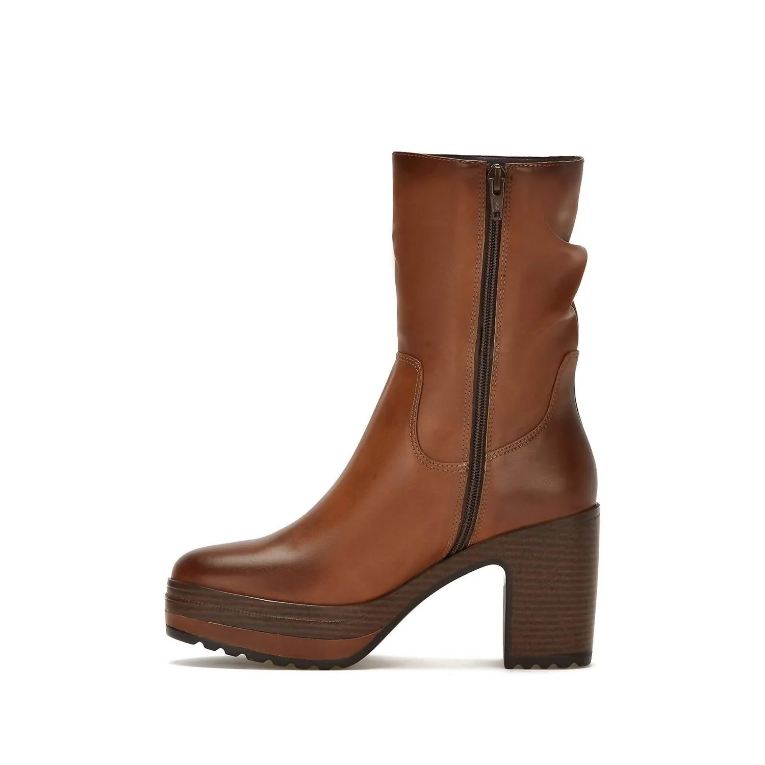 Women's Side Zipper Boots In Honey