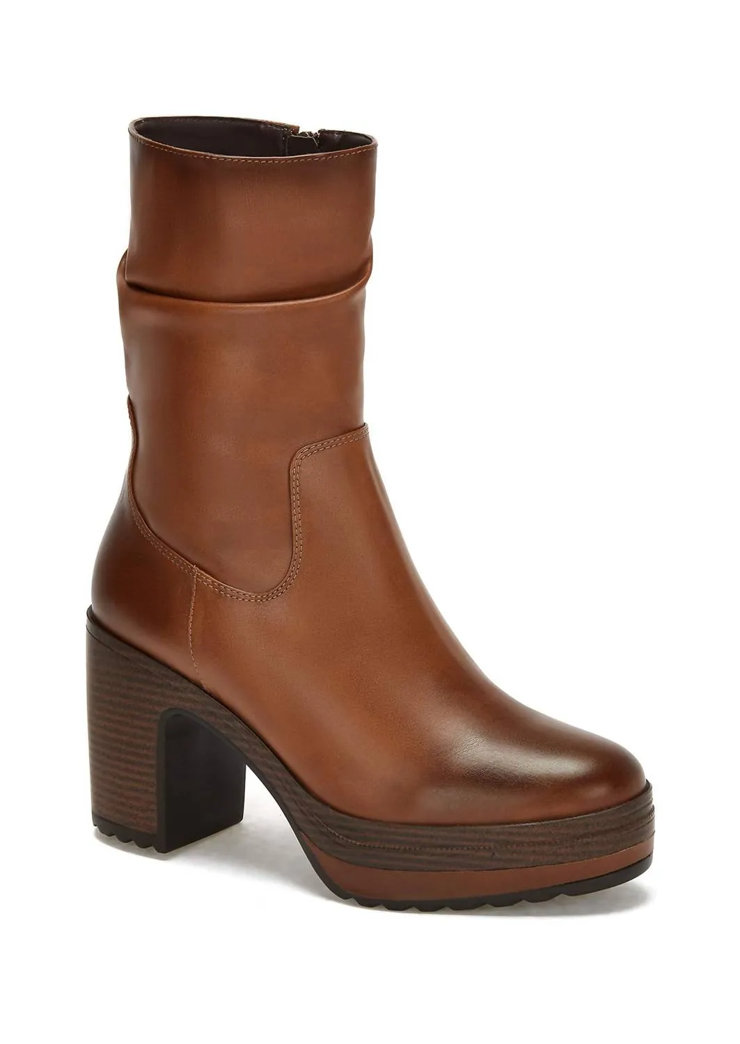 Women's Side Zipper Boots In Honey