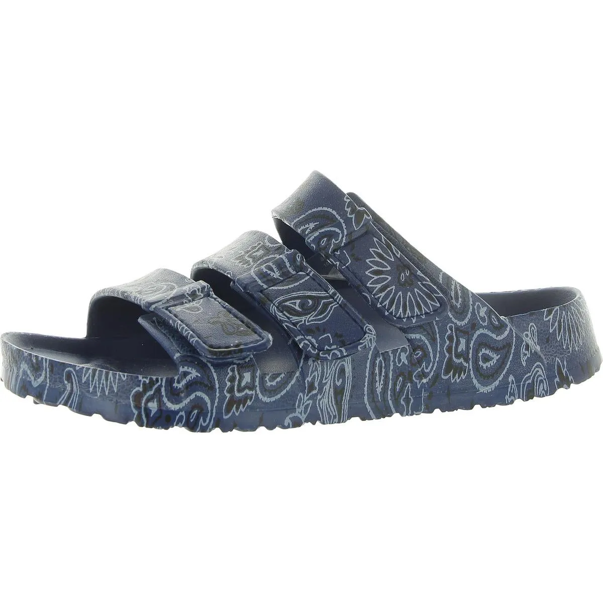 Womens Slip On Buckle Strappy Sandals