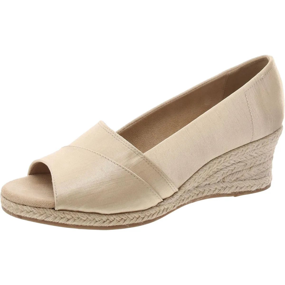Womens Slip On Peep Toe Espadrilles