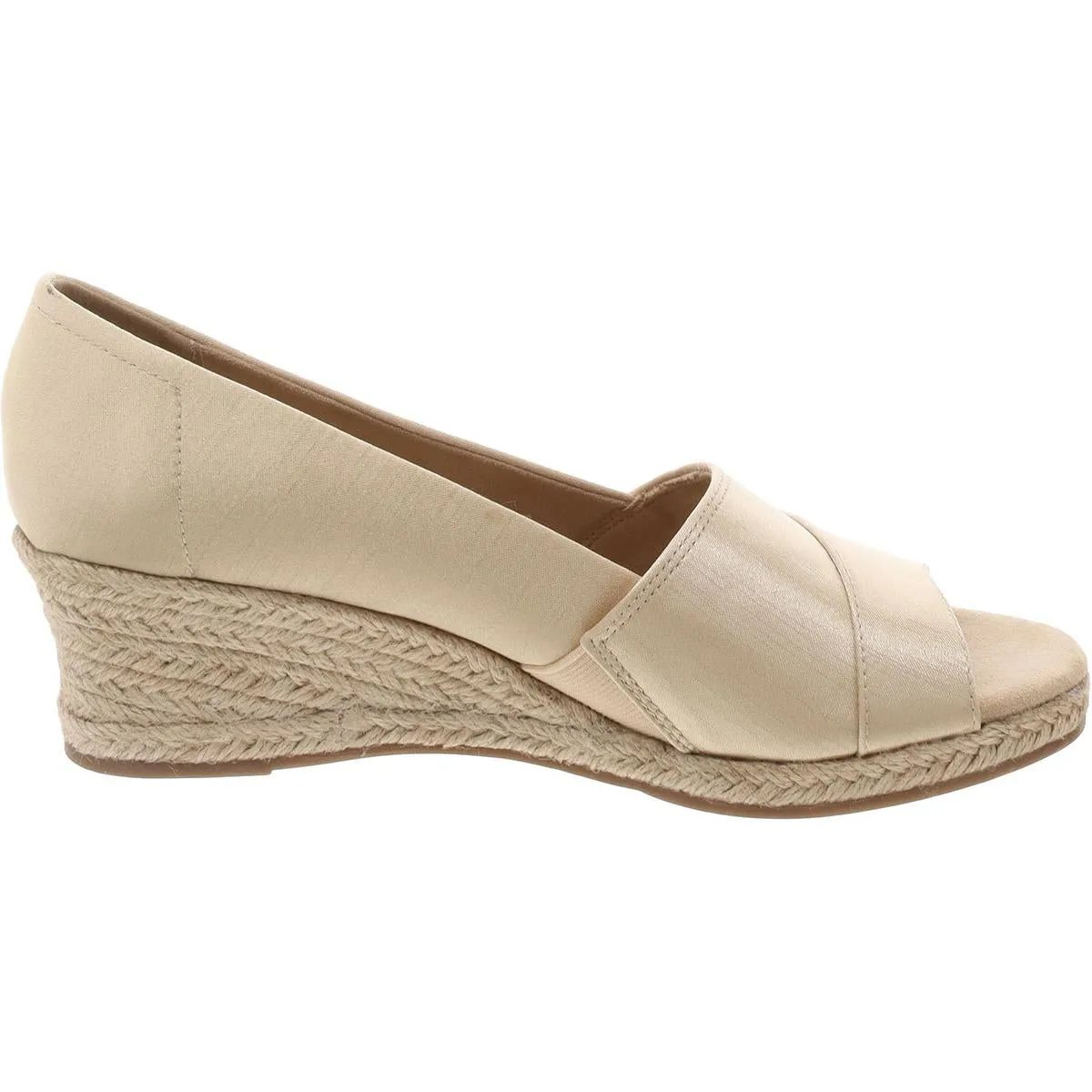 Womens Slip On Peep Toe Espadrilles