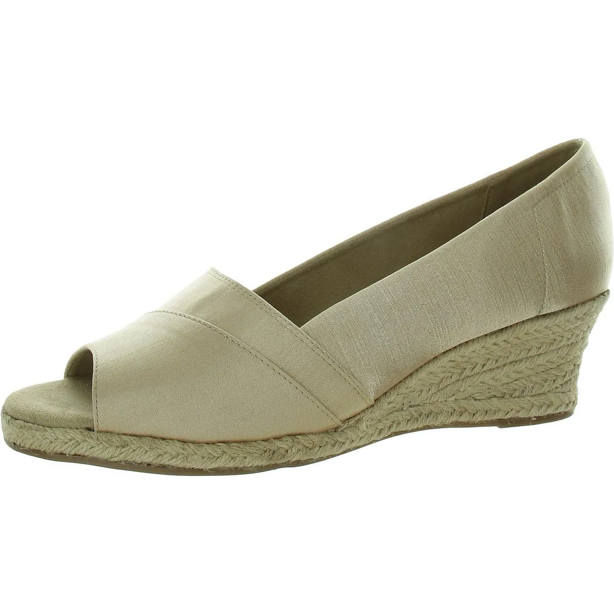 Womens Slip On Peep Toe Espadrilles