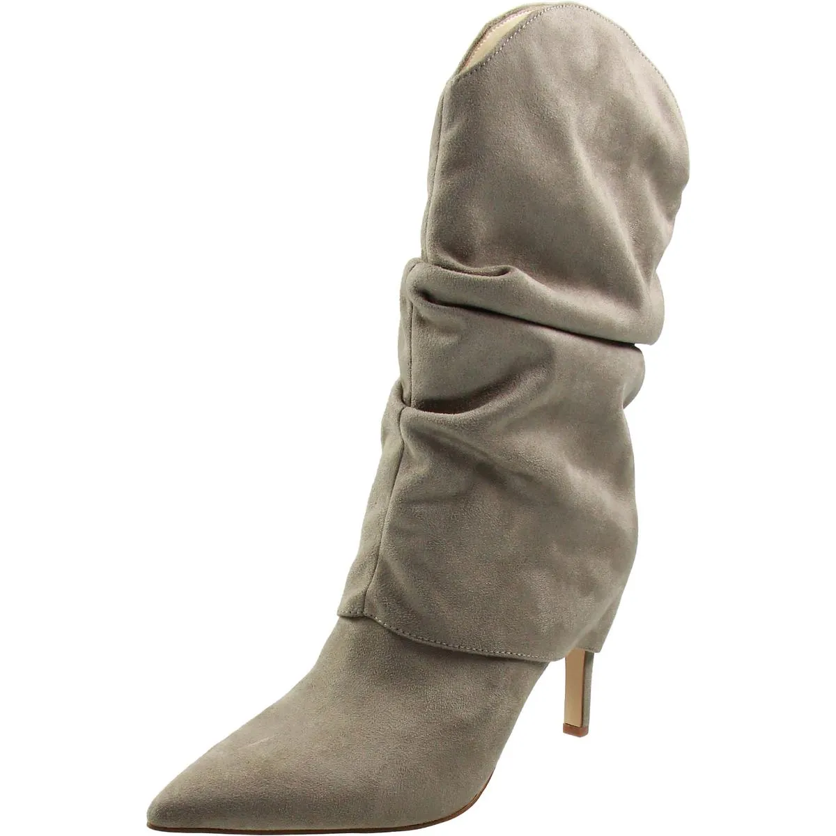 Womens Slouchy Faux Suede Mid-Calf Boots