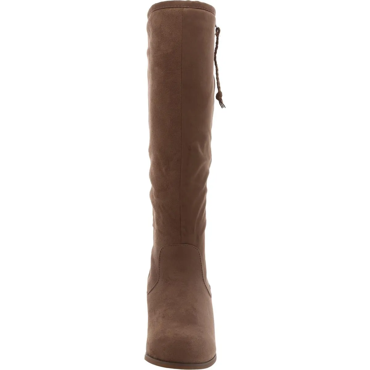 Womens Suede Block Heel Knee-High Boots