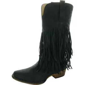 Womens Tassel Manmade Mid-Calf Boots