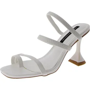 Womens Vegan Leather Toe Loop Mule Sandals