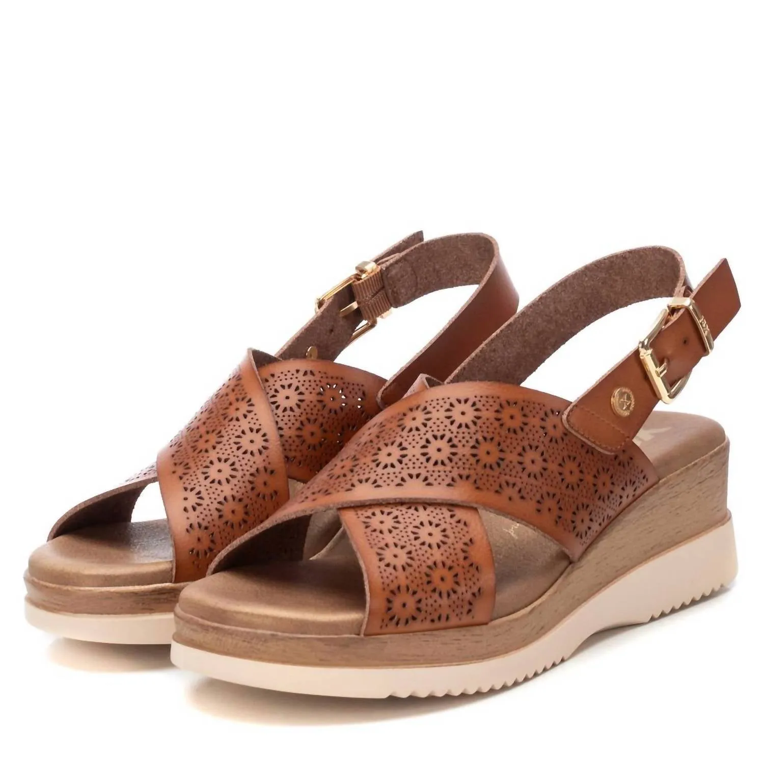 Women's Wedge Sandals In Camel