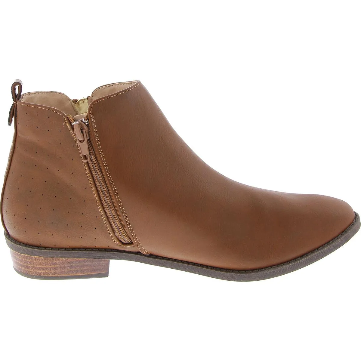 Womens Zip Up Round Toe Booties