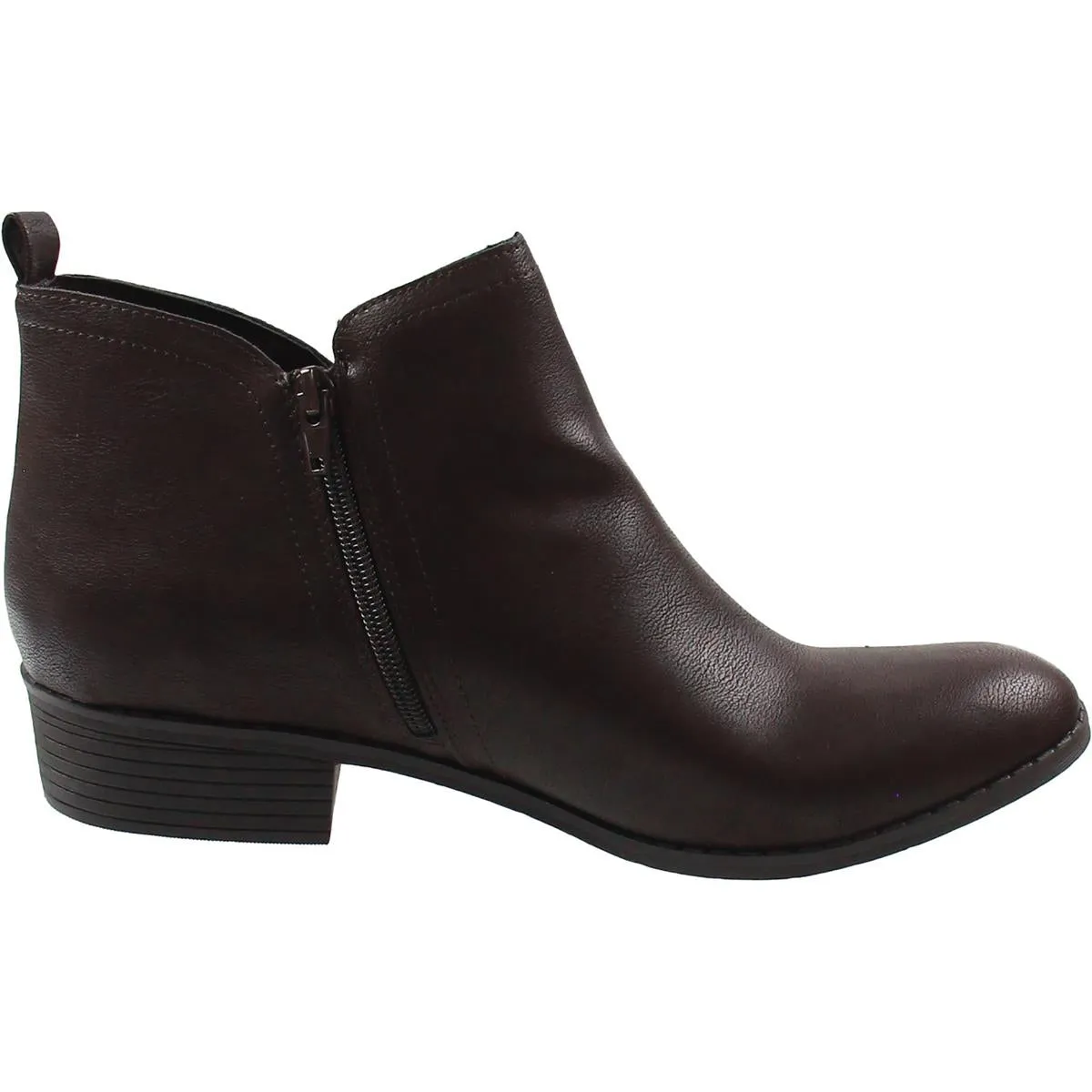 Womens Zipper Faux Leather Booties