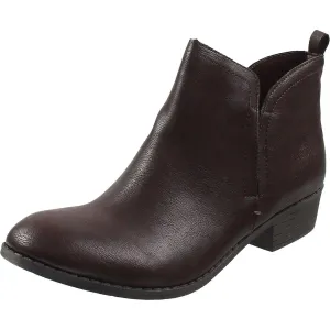 Womens Zipper Faux Leather Booties
