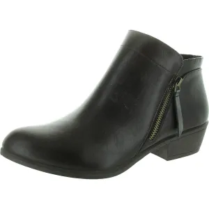 Womens Zipper Faux Leather Shooties