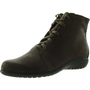 Womens Zipper Leather Ankle Boots